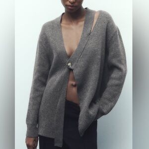 Zara cutout wool blend sweater